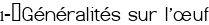 1-	Généralités sur l'œuf